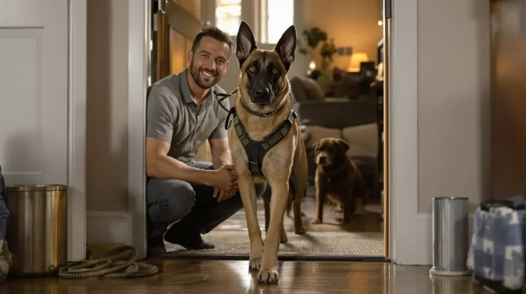 Pour rester avec le Malinois de mission, ce maître-chien l’adopte et lui offre une retraite dorée