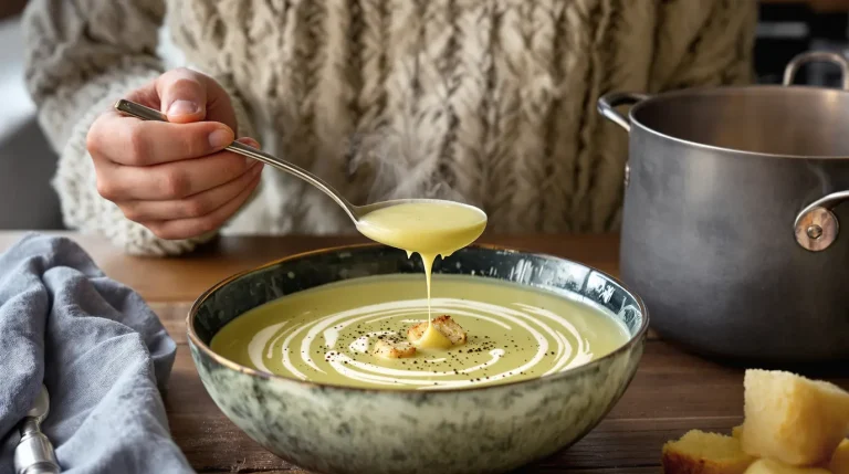 2 ingrédients suffisent pour mon velouté de poireaux parfait en hiver, pour 4 personnes